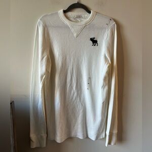 NWT Abercrombie & Fitch Men's Waffle-knit Sweater with Moose Logo 2XL